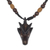 Wood pendant necklace, 'Horned Goat' - Wood Goat Head Pendant Necklace from Ghana Adjustable Length (image 2b) thumbail