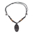 Wood pendant necklace, 'Gaze Inward' - Wood Pendant Necklace African Mini Mask Adjustable Length