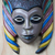 African wood mask, 'Dumaka Bird' - Colorful Bird-Themed African Wood Mask from Ghana