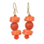 Ohrhänger aus recycelten Glasperlen - Rot-orangefarbene Ohrhänger aus recyceltem Glas und Kunststoffperlen