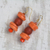 Recycled glass bead dangle earrings, 'Renewed Fire' - Red-Orange Recycled Glass and Plastic Bead Dangle Earrings