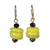 Recycled glass beaded dangle earrings, 'Renewed Cheer' - Yellow Recycled Glass and Plastic Beaded Dangle Earrings