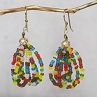 Featured review for Recycled glass beaded dangle earrings, Renewed Energy