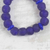 Recycled glass beaded stretch bracelet, 'Indigo Glow' - Eco Friendly Recycled Blue Glass Stretch Bracelet