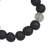 Recycled glass beaded stretch bracelet, 'Monochrome Mood' - Black and White Recycled Glass Beaded Stretch Bracelet
