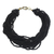 Recycled glass beaded torsade bracelet, 'Swirling Storm' - Black Recycled Glass Bead Multi-Strand Torsade Bracelet