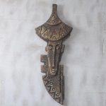 Fiberglass wall sculpture, 'King's Hat' - Unique Fiberglass Wall Sculpture of a Man in a Hat