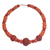 Recycled glass beaded necklace, 'Tropicana Color' - Artisan Crafted Orange Recycled Glass Beaded Necklace