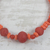 Collar con cuentas de vidrio reciclado, 'Color Tropicana' - Collar con cuentas de vidrio reciclado naranja artesanal