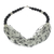 Collar torsade con cuentas de vidrio reciclado, 'Zebra Dazzle' - Collar llamativo con cuentas de vidrio reciclado en blanco y negro