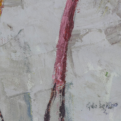 Ton aus der Achselhöhle - Signiertes expressionistisches Gemälde von drei Trommlerinnen