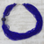 Recycled glass beaded torsade necklace, 'Bluebird Song' - Handcrafted Royal Blue Recycled Glass Beaded Necklace