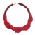 Recycled glass beaded torsade necklace, 'Cardinal Splendor' - Red Recycled Glass Beaded Torsade Statement Necklace
