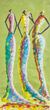'Models' - Signed Expressionist Painting of Three Models from Ghana