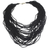 Torsade-Halskette aus recycelten Glasperlen - Handgefertigte schwarze Perlenkette aus recyceltem Glas und Kunststoff