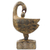 Wood statuette, 'Power of Sankofa' - Hand Carved Wood Bird Statuette with Aluminum Base