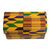 Schmuckschatulle aus Baumwolle - Baumwoll-Schmuckkästchen mit Kente-Stoffmotiv aus Ghana