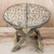 Wood folding table, 'Cultural Africa' - Handcrafted Sese Wood Folding Table from Ghana