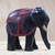 Holzstatuette, 'Obrempon-Elefant'. - Elefantenstatuette aus schwarzem und rotem Holz aus Ghana