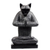Wood sculpture, 'Feline Meditation' - Wood Sculpture of a Meditating Cat from Ghana