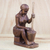Wood sculpture, 'Pounding Fufu' - Mahogany Wood Sculpture of a Woman Pounding Fufu (image 2) thumbail