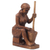 Wood sculpture, 'Pounding Fufu' - Mahogany Wood Sculpture of a Woman Pounding Fufu thumbail