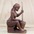 Wood sculpture, 'Pounding Fufu' - Mahogany Wood Sculpture of a Woman Pounding Fufu (image 2b) thumbail