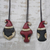 Wood ornaments, 'African Santa' (set of 3) - Santa-Themed Wood Ornaments from Ghana (Set of 3) (image 2) thumbail
