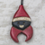 Wood ornaments, 'Father Christmas' (set of 3) - Wood Santa Claus Ornaments from Ghana (Set of 3) (image 2d) thumbail
