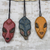 Wood ornaments, 'Mblo Masks' (set of 3) - Wood African Mask Ornaments from Ghana (Set of 3) (image 2) thumbail