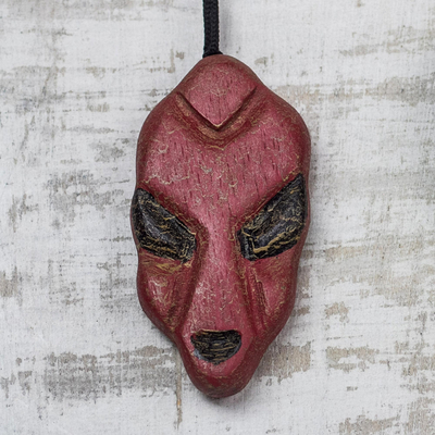 Wood ornaments, 'Mblo Masks' (set of 3) - Wood African Mask Ornaments from Ghana (Set of 3)