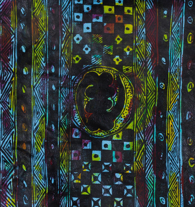 'Gye Nyame' - Signed Adinkra-Themed Abstract Painting from Ghana