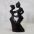Wood sculpture, 'Yaw and Yaa' - Black Wood Sculpture of a Couple Dancing from Ghana