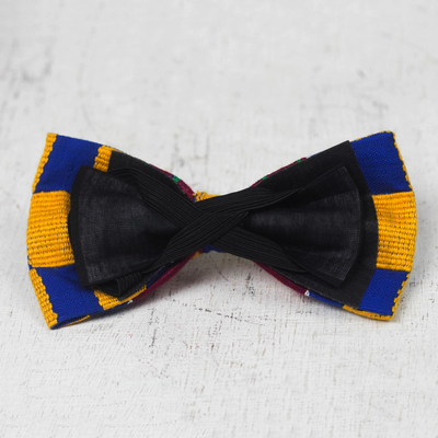 Cotton kente bow tie, 'Egyptian Maiden' - Handmade Cotton Kente Cloth Bow Tie from Ghana