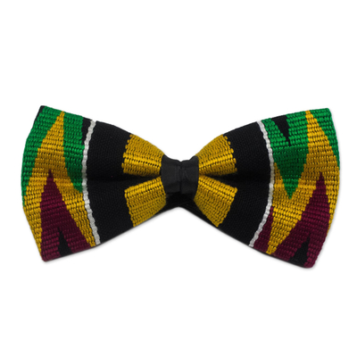 Cotton kente bow tie, 'Masculine Color' - Handcrafted Cotton Kente Cloth Bow Tie from Ghana