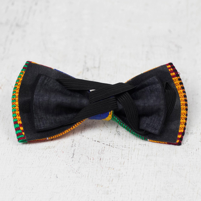 Cotton kente bow tie, 'Above All Design' - Handwoven Cotton Kente Cloth Bow Tie from Ghana