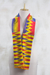 Cotton blend kente cloth scarf, 'Obaapa' (10 inch width) - Colorful Cotton Blend Kente Scarf from Ghana (10 inch width)