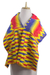 Schal aus Kente-Stoff aus Baumwollmischung, „Obaapa“ (14 Zoll Breite) - Rot-blauer und gelber Kente-Schal aus Baumwollmischung (14 Zoll Breite)
