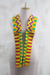 Rayon and cotton blend scarf, 'Kente Princess' (4.5 inch) - Colorful Rayon and Cotton Blend Kente Scarf (4.5 in.)