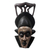 African wood mask, 'Two Birds' - Bird-Themed African Wood and Aluminum Mask from Ghana