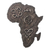 Reliefplatte aus Aluminium und Holz, 'Africa Adinkra'. - Adinkra Sese Holz- und Aluminium-Afrika-Reliefplatte