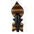 Afrikanische Holzmaske, 'Königliche Streifen'. - Gestreifte afrikanische Holzmaske, hergestellt in Ghana