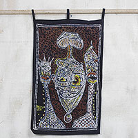 Batik cotton wall hanging, No One Can Replace Mother