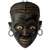 Máscara de madera africana - Máscara rústica de madera africana de una mujer Asante de Ghana