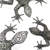 Esculturas de pared de acero (juego de 3) - Esculturas de pared de lagarto de acero hechas a mano (juego de 3)