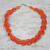 Collar de cuentas - Collar llamativo de encaje tejido de plástico naranja reciclado