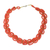 Perlenkette - Statement-Halskette aus gewebter Spitze aus recyceltem orangefarbenem Kunststoff