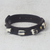 Batik bone and leather beaded wristband bracelet, 'Traditional Fusion' - Batik Bone and Leather Wristband Bracelet from Ghana