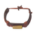 Men's horn and leather wristband bracelet, 'Bound' - Men's Horn and Leather Wristband Bracelet from Ghana (image 2a) thumbail