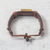 Men's horn and leather wristband bracelet, 'Bound' - Men's Horn and Leather Wristband Bracelet from Ghana (image 2b) thumbail